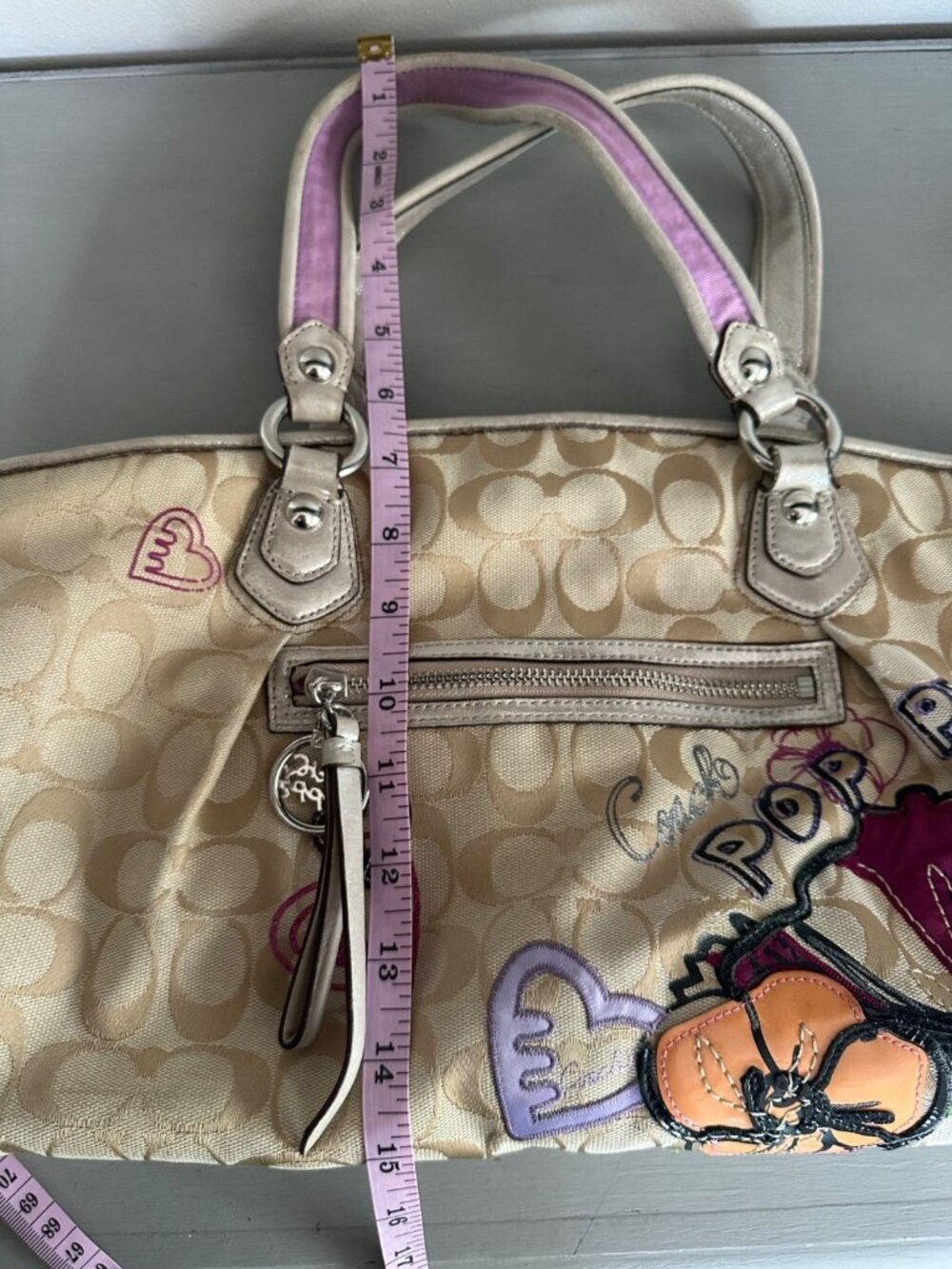 COACH Vintage Poppy Petal Signature Shoulder Bag Purse Y2K 2000s - Picture 14 of 14